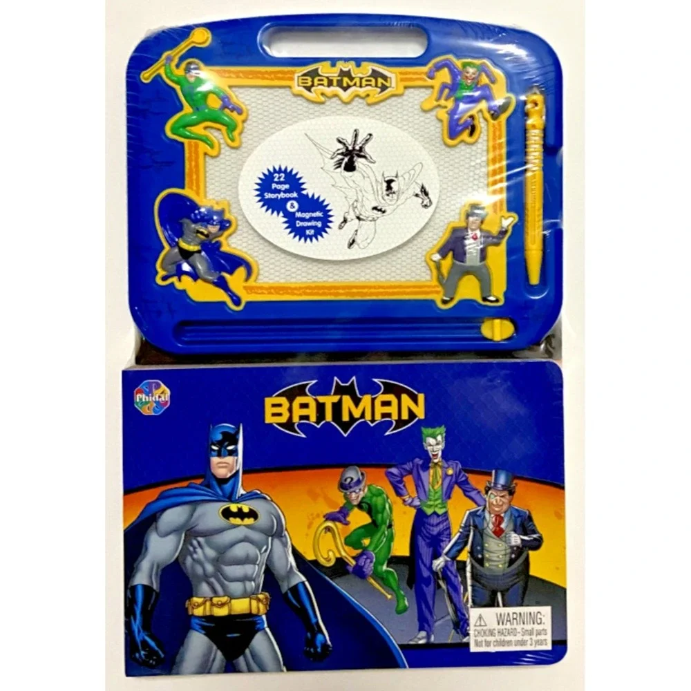 BATMAN 22 Page Storybook & Magnetic Drawing Kit Joker Penguin Riddler‎